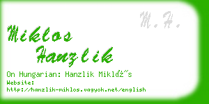 miklos hanzlik business card